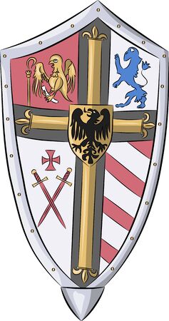 Shield with coat of arms isolated on white background.のイラスト素材