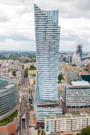 Warsaw, Poland - July 26, 2015: View of Warsaw from the observation deck of the Palace of Culture and Science. Warsaw is a major tourist destination in Eastern Europe.のeditorial素材
