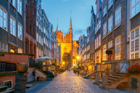 Mariacka Street in Gdansk. Old medieval street is very popular among honeymooners and tourists.の写真素材