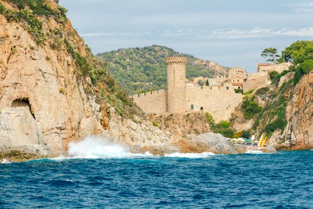 Small beach in Tossa de Mar, near the old medieval fortress.の写真素材