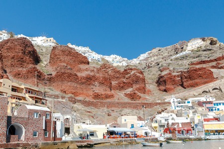 View of the Oia, a beautiful village on the volcanic island of Santorini in the Mediterranean Sea.の写真素材