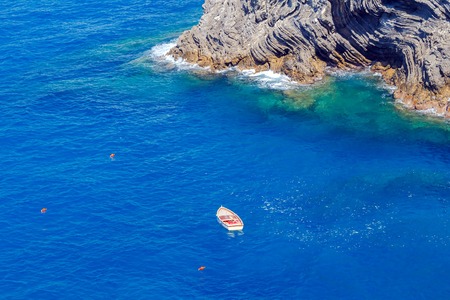 Scenic view in Sunny day on the coastline of the Cinque Terre. Italy. Liguria.の写真素材