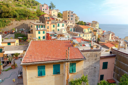 Riomaggiore village in the Cinque Terre National Park. Italy. Liguria.