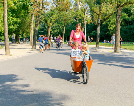 Amsterdam. Netherlands - August 27, 2016: Amsterdam, the city with the largest number of bicycles among residents. About a million bicycles.のeditorial素材