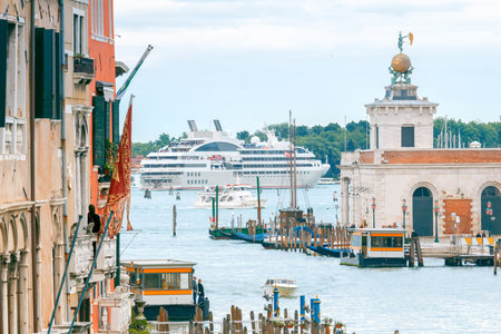 View of the Grand Canal from the Bridge Academy. Venice. Italy.