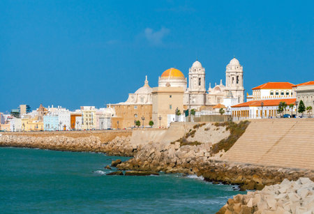 Stone Town Quay along the Atlantic Ocean. Cadiz. Spain. Andalusia.