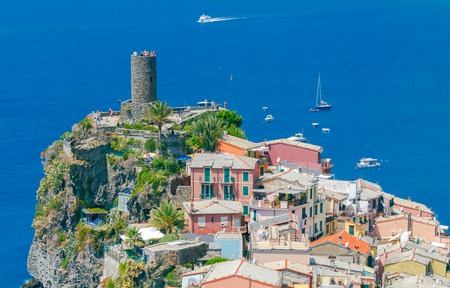 Vernazza. The old village with colorful houses.の写真素材