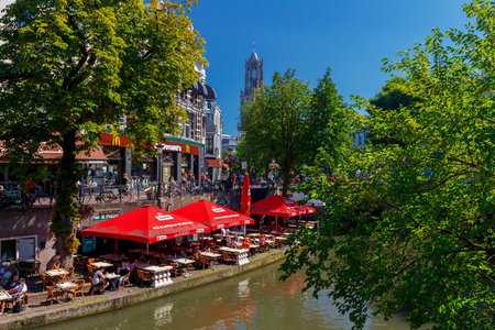 Utrecht. Traditional Dutch city canal.のeditorial素材