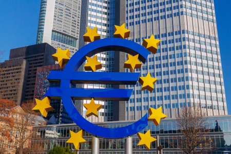 Frankfurt. Sculptural composition euros.