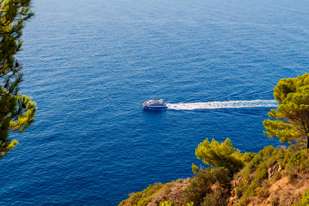 Tossa de Mar. The coastline of Costa Brava.の写真素材