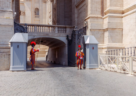Rome. Vatican guardsman.のeditorial素材