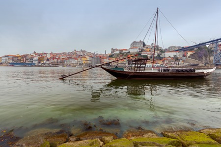 Porto. Traditional boats for wine transportation.の写真素材