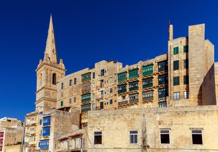 Valletta. Traditional architecture of the city.の写真素材
