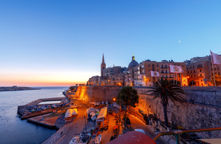 Valletta. Mediterranean harbor.の写真素材