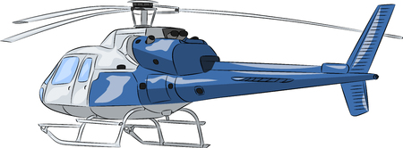Passenger blue helicopterのイラスト素材