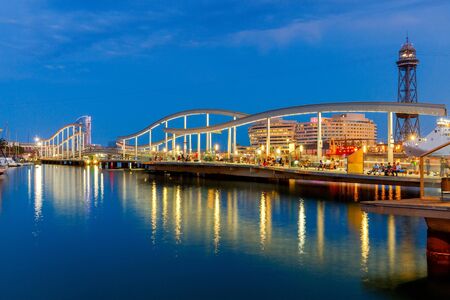 Barcelona. Seaport at sunset.の写真素材