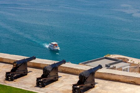 The water area of the sea harbor in Valletta. Malta.の写真素材