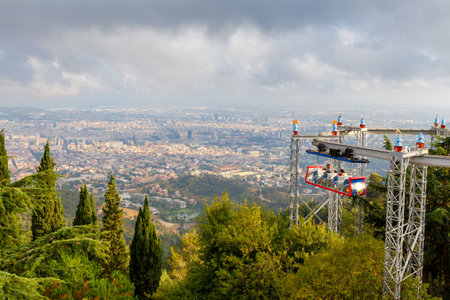 Barcelona, Spain - July 12, 2017: The famous amusement park on Mount Tibidabo. Barcelona. Spain Cataloniaのeditorial素材