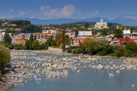 View of the Bagrat temple a sunny day. Kutaisi. Georgia.の写真素材