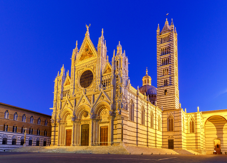 Siena. Cathedral at sunset.の写真素材