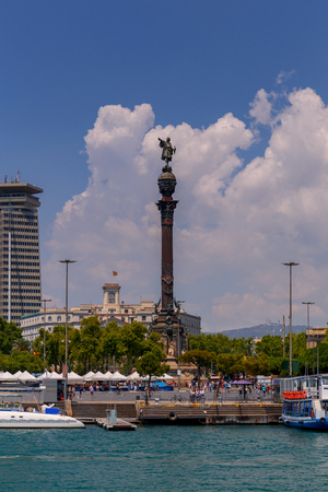 View of the seaport and the city embankment. Barcelona. Spain.の写真素材