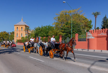 Seville. Horse ride around the city.のeditorial素材