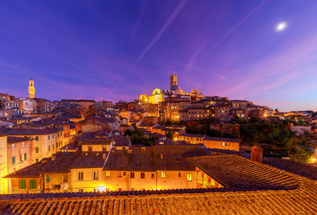 Siena. Cathedral at sunset.の写真素材