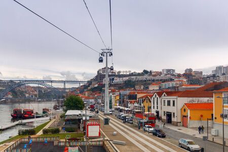 Porto. Multicolored houses on the waterfront of the Douro River.の写真素材