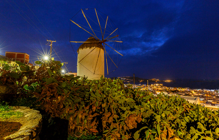 Mykonos. An old traditional windmill.の写真素材
