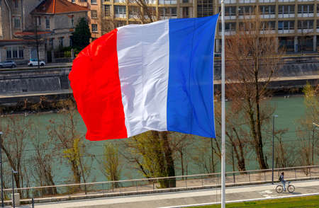 Grenoble. National French flag.の写真素材