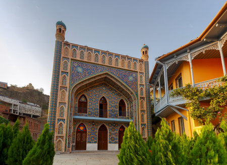 The facade of the famous ancient bath Orbeliani. Tbilisi. Georgia.