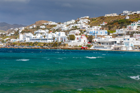 Mykonos. Traditional building of the Greek Church.の写真素材
