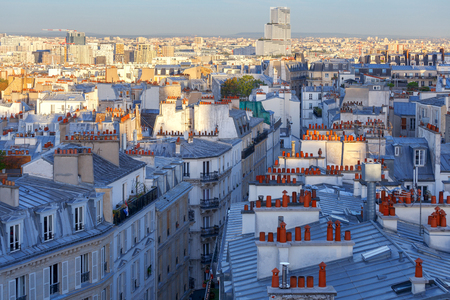 Paris. Aerial view of the city at sunrise.の写真素材