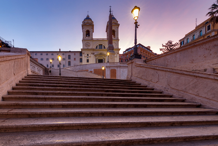 Rome. The Square of Spain and Trinita dei Monti.の写真素材
