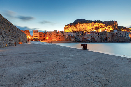 Cefalu. Sicily. Old city.の写真素材