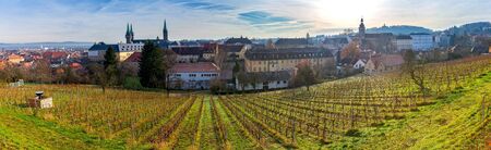 Panoramic aerial view of the old city on a sunny day. Bamberg. Bavaria Germany.の写真素材