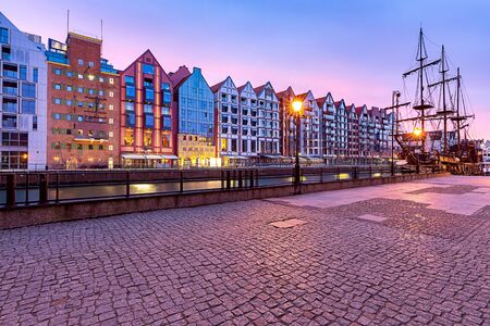 Gdansk. City embankment at dawn.の写真素材
