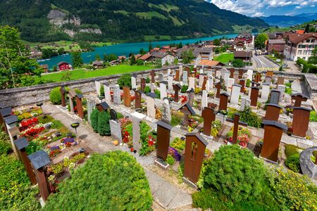 Lungern Old medieval village in the swiss alps.の写真素材
