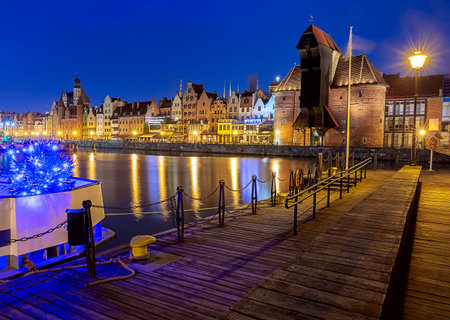 Gdansk. City embankment at dawn.