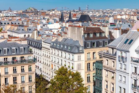 Paris. Scenic aerial view of the city in the early morning.の写真素材