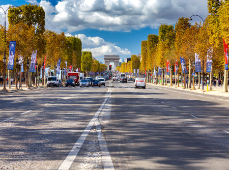 Paris. Avenue Champs Elysees.のeditorial素材