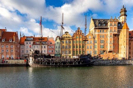 Gdansk. City embankment on a sunny day.