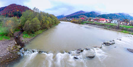 Carpathians. Skole. Mountain river.の写真素材