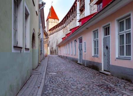 Tallinn. Estonia. Old town at sunrise.の写真素材