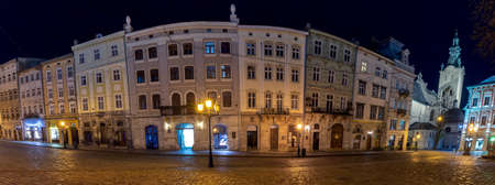 Lviv. Town Hall Square at Dawn.の写真素材