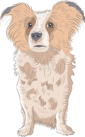 Little cute shaggy dog.のイラスト素材