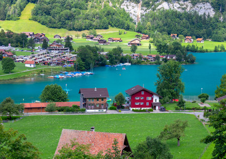 An old medieval village in the Swiss Alps.