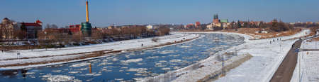 Poznan. Cathedral on Tumskiy Island on a winter day.の写真素材