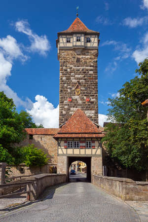 Rothenburg ob der Tauber. Old stone medieval city gates.の写真素材
