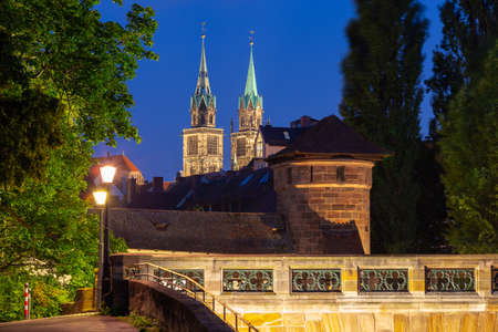 Historical part of the old town of Nuremberg, Franconia, Germany.の写真素材